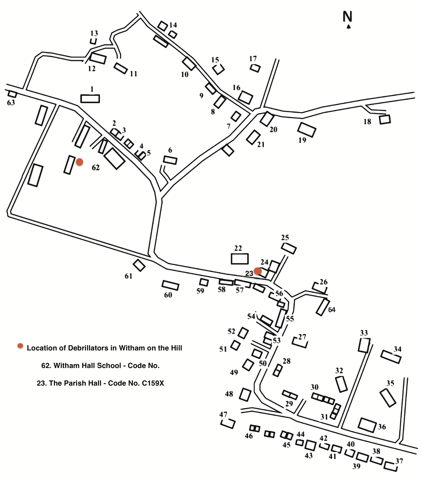 Location of Defibrillator Machines